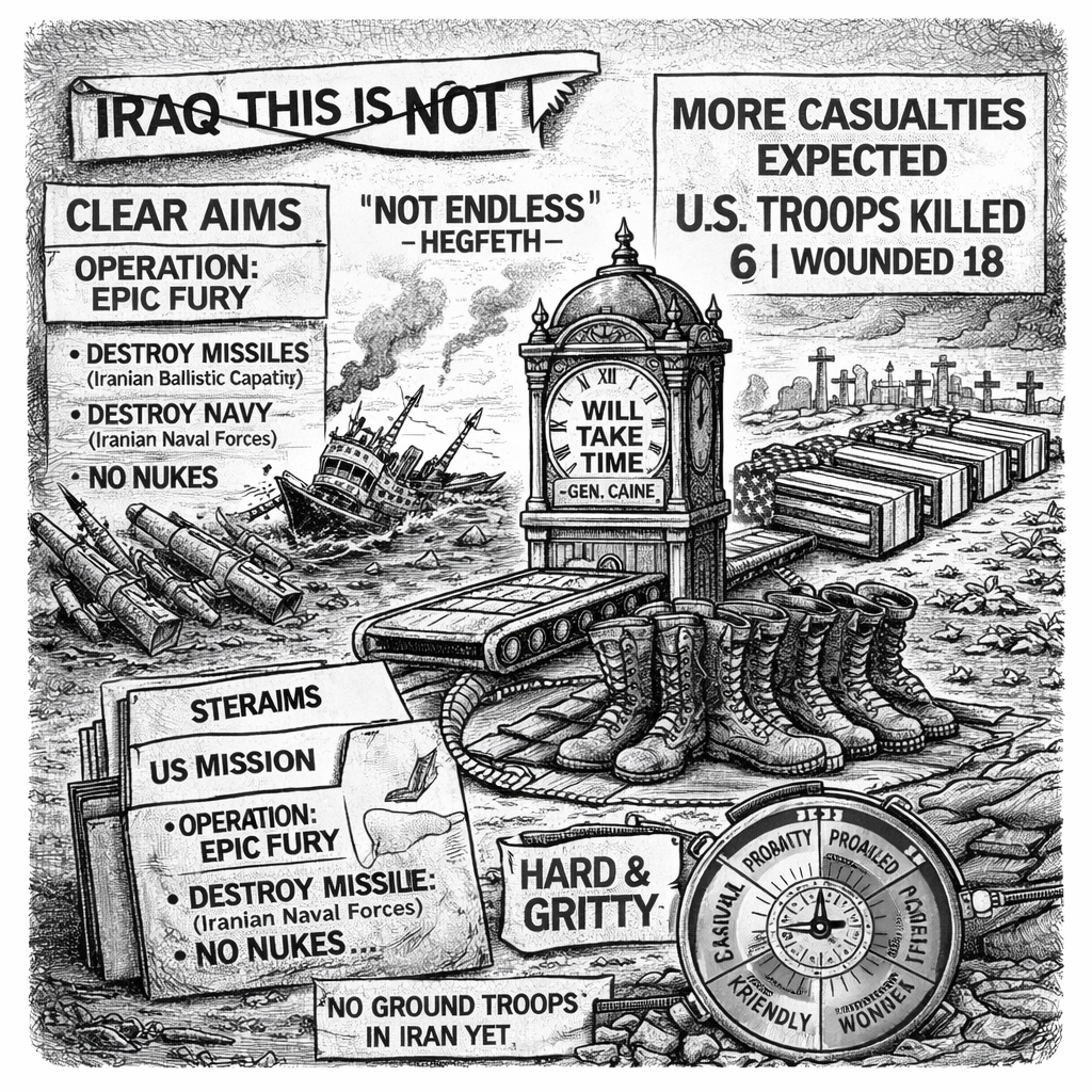 Hegseth: Iran Conflict 'Not Endless' as More US Casualties Expected